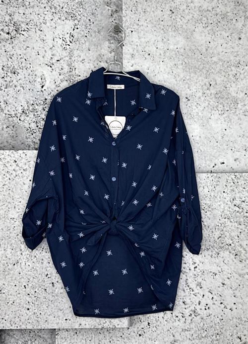 CABANA LIVING SKJORTE, GLIMT 6499, NAVY