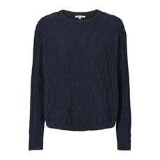 ESMÈ STUDIOS STRIK, ESSIMONE O-NECK KNIT, DARK SAPPHIRE