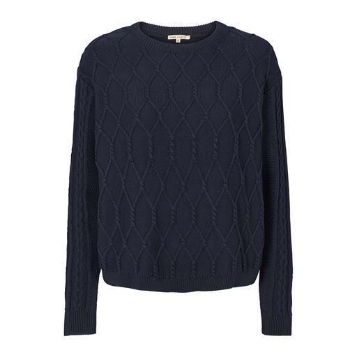 ESMÈ STUDIOS STRIK, ESSIMONE O-NECK KNIT, DARK SAPPHIRE