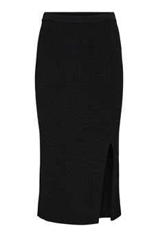 CO`COUTURE NEDERDEL, CLAIRE RIB KNIT SKIRT, BLACK