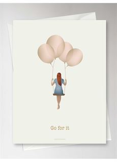 VISSEVASSE KORT, GO FOR IT GREETING CARD