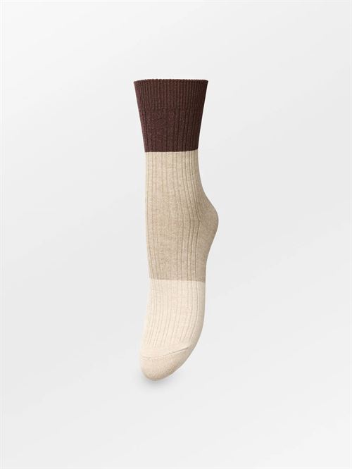 BECK SØNDERGAARD STRØMPER, COLOURBLOCK BAM SOCK, BIRCH WHITE