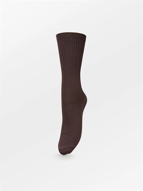 BECK SØNDERGAARD STRØMPER, TELMA SOLID SOCK, HOT FUDGE BROWN