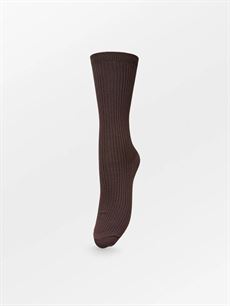 BECK SØNDERGAARD STRØMPER, TELMA SOLID SOCK, HOT FUDGE BROWN