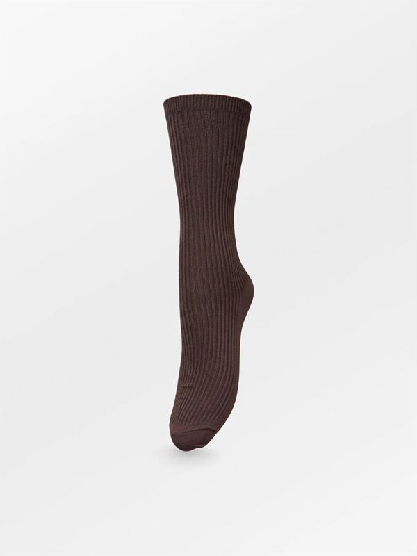 BECK SØNDERGAARD STRØMPER, TELMA SOLID SOCK, HOT FUDGE BROWN