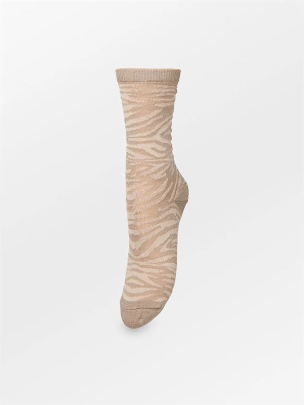 BECK SØNDERGAARD STRØMPER, TIGAREA GLITTER SOCK, FUNGI BROWN