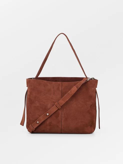 BECK SØNDERGAARD TASKE, SUEDE FRAYA SMALL BAG, BROWN 