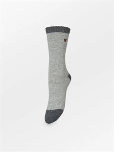 BECK SÖNDERGAARD ULDSTRØMPE, HEARTY WOLA SOCK, GREY MELANGE