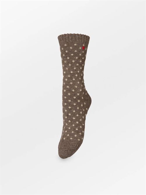BECK SØNDERGAARD STRØMPER, DOTTED WOLA SOCK, HOT FUDGE BROWN