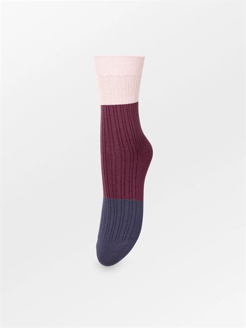 BECK SØNDERGAARD STRØMPER, COLOURBLOCK BAM SOCK, GRAYSTONE BLUE