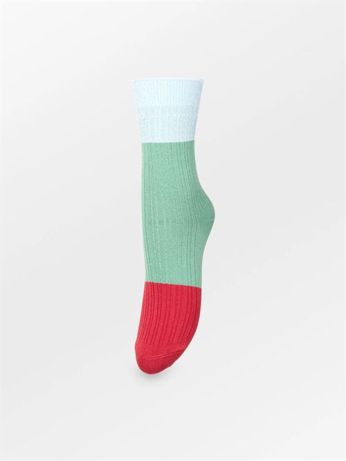 BECK SØNDERGAARD STRØMPER, COLOURBLOCK BAM SOCK, ICEBERG GREEN