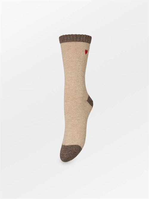 BECK SÖNDERGAARD ULDSTRØMPE, HEARTY WOLA SOCK, PINE BARK