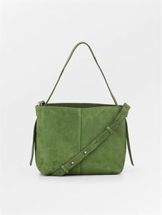 BECK SØNDERGAARD TASKE, SUEDE FRAYA SMALL BAG, BANANA PALM GREEN