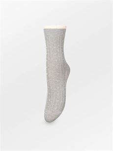 BECK SØNDERGAARD STRØMPER, SCALLOP SOCK, GREY MELANGE