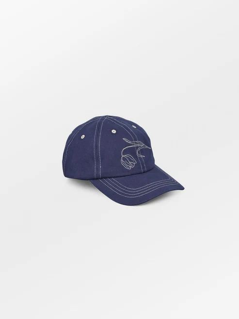 BECK SÖNDERGAARD CAP, TULIPA COTTON, NAVY BLUE