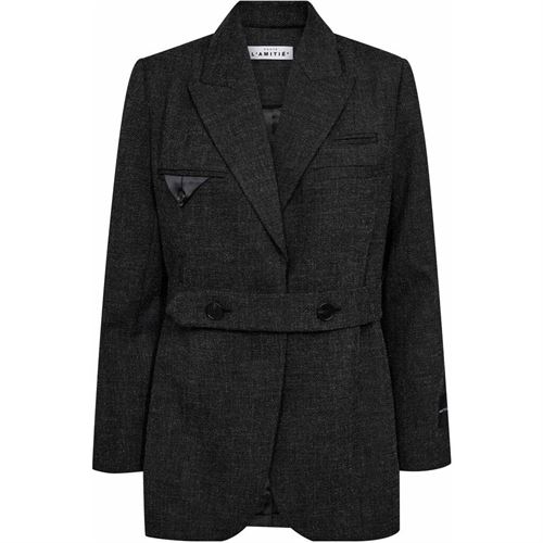HAUTE L`AMITIÉ BLAZER, BELLIS BELT BLAZER, ANTRACIT MELANGE