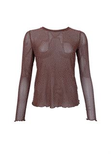BLACK COLOUR MESH BLUSE, BCALEXIS TEE WISTONES, COFFEE