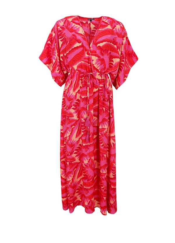 BLACK COLOUR KJOLE, BCLUNA LONG V-NECK DRESS, EPIC PINK