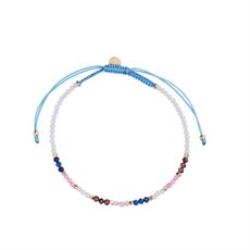 STINE A ARMBÅND, ICEBLUE RAINBOW MIX WITH BLUE CHALCEDONY, GARNET, LAPIS AND PINK JADE
