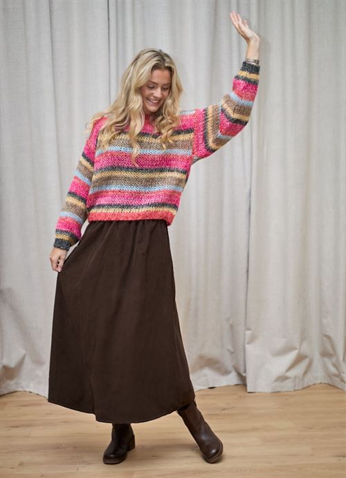 BLACK COLOUR FLØJLSNEDERDEL, BCVIRGINIA CORDUROY SKIRT, COFFEE