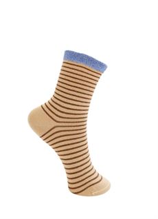 BLACK COLOUR STRØMPER, BCFLASH STRIPE SOCK, LATTE