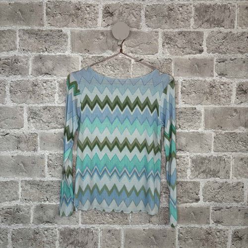 CABANA LIVING BLUSE, ZIG ZAG CASH, LIGHT BLUE