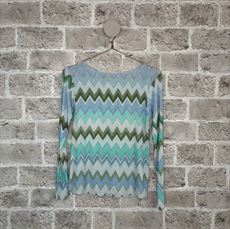 CABANA LIVING BLUSE, ZIG ZAG CASH, LIGHT BLUE