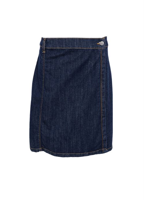 BLACK COLOUR NEDERDEL, BCRUSSEL SHORT WRAP SKIRT, DARK DENIM