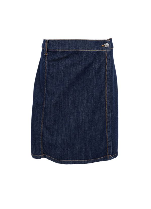 BLACK COLOUR NEDERDEL, BCRUSSEL SHORT WRAP SKIRT, DARK DENIM