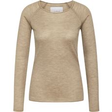 LA ROUGE T-SHIRT, MARIE L/S T-SHIRT, LIGHT SAND MELANGE