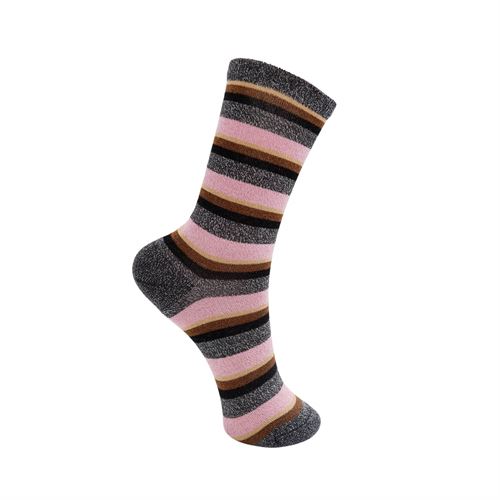 BLACK COLOUR STRØMPER, BCBRANDI STRIPE SOCKC, GREY MULTI