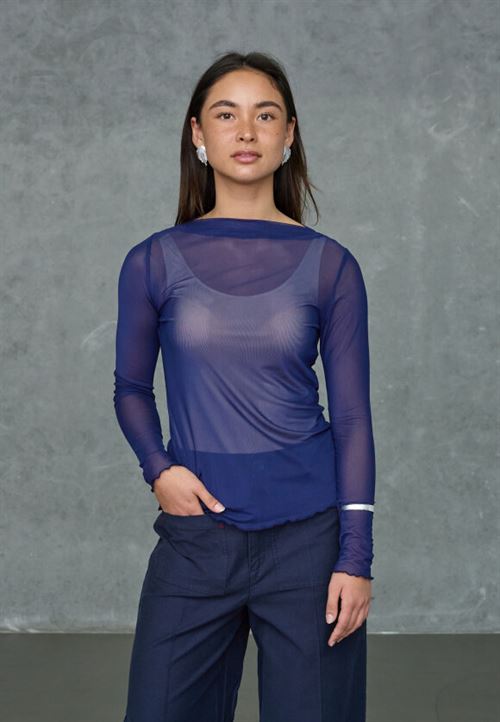 LOVE & DIVINE MESH BLUSE, LOVE1199-2, NAVY