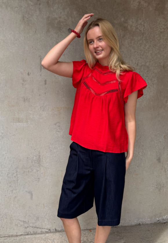 LOVE & DIVINE BLUSE, LOVE1374 TOP, RED