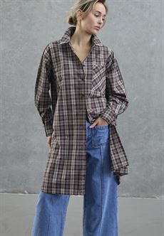 LOVE & DIVINE KJOLE, LOVE1589-3, BROWN CHECK
