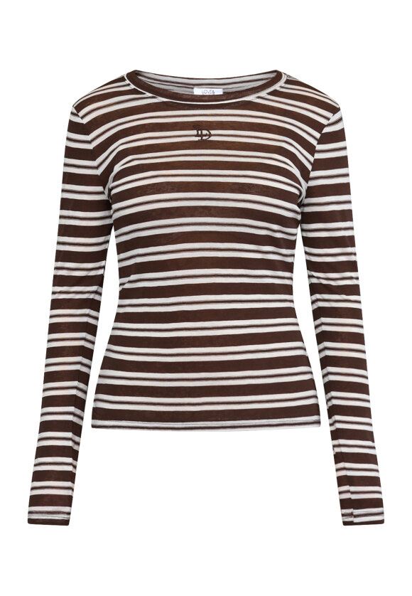 LOVE & DIVINE BLUSE, LOVE1625, BROWN STRIPES