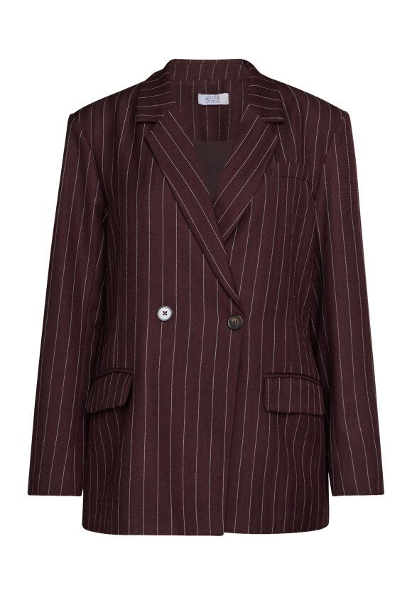 LOVE & DIVINE BLAZER, LOVE1648, BROWN PINSTRIPES
