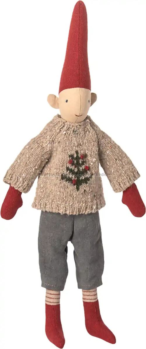MAILEG PIXY STR. 2, DRENG MED BUKSER OG STRIKKET SWEATER