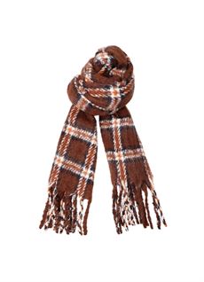 BLACK COLOUR TØRKLÆDE, BCPAULINE CHEKERED WINTER SCARF, MOCCA