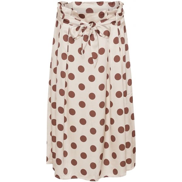 COSTAMANI NEDERDEL, MERLE SKIRT, OFF WHITE WITH BROWN DOT