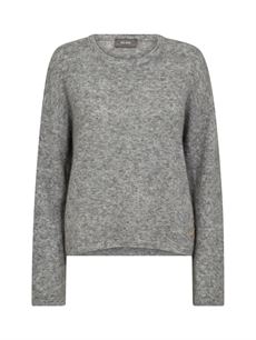 MOS MOSH STRIK, MMMAPE O-NECK KNIT, GREY MELANGE