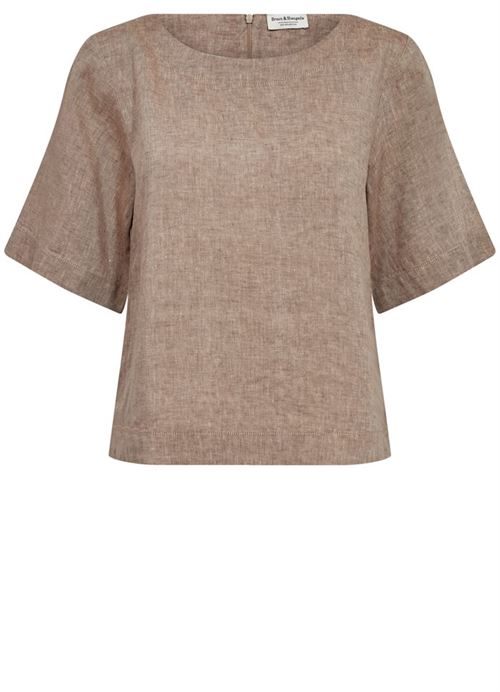 BRUUN & STENGADE TOP, BS LUCIANNE REGULAR FIT TOP, BROWN