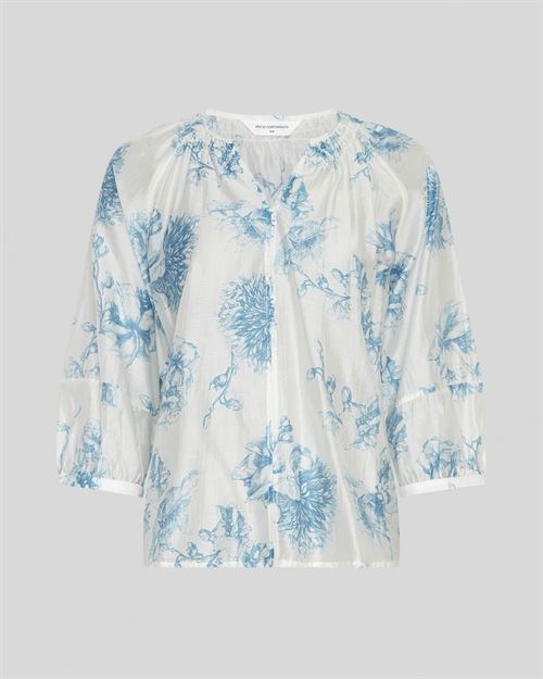 MSCH COPENHAGEN TOP, MSCHEVANGELIA 3/4 TOP AOP, M BLUE FLOWER