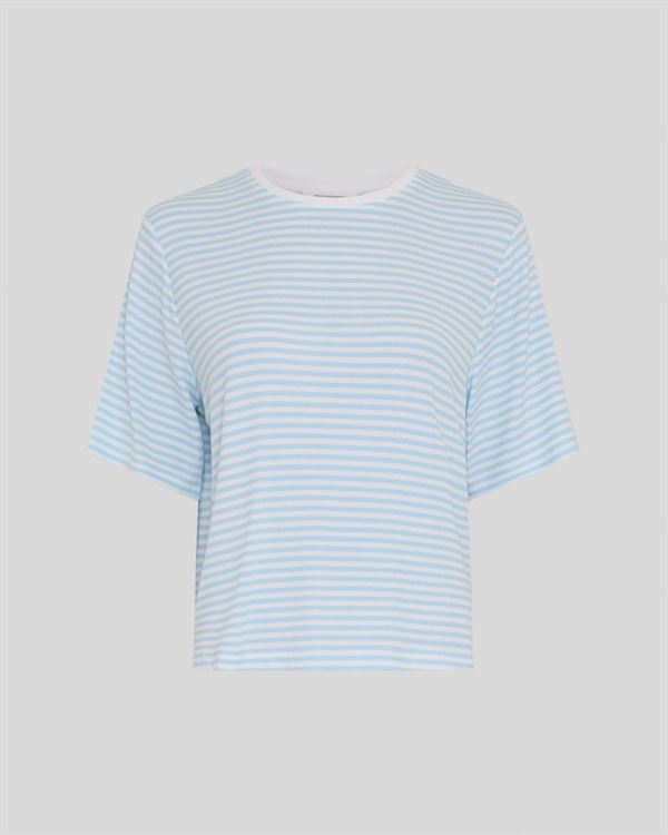 MSCH COPENHAGEN T-SHIRT, MSCHJANA TEE STP, EGRET/SUMMER