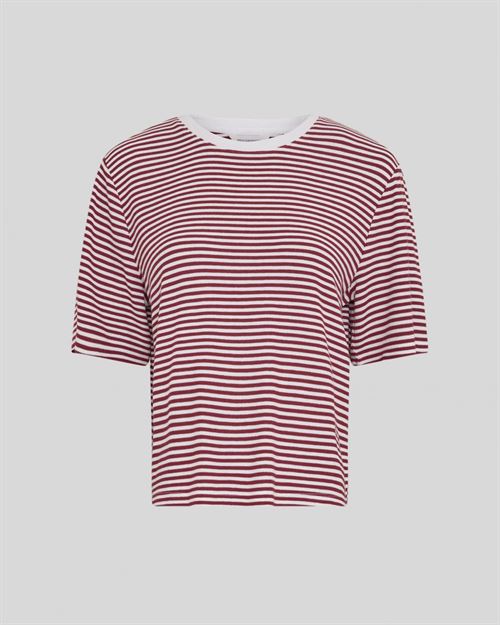 MSCH COPENHAGEN T-SHIRT, MSCHJANA TEE STP, EGRET7RHUBARB
