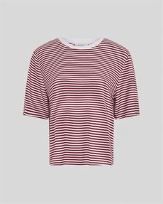 MSCH COPENHAGEN T-SHIRT, MSCHJANA TEE STP, EGRET7RHUBARB
