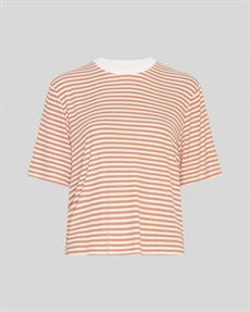 MSCH COPENHAGEN T-SHIRT, MSCHJANA TEE STP, EGRET/CARAMEL
