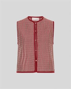 MSCH VEST, MSCHPRISCILLA VEST STP, RHUBARB/SAND