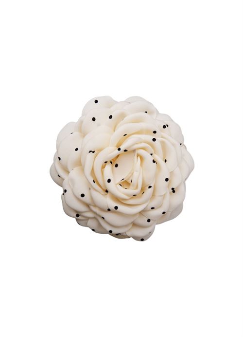 BCVILLA MEGA FLOWER HAIR CLAW, CREME W. DOTS