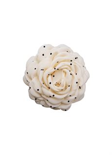BCVILLA MEGA FLOWER HAIR CLAW, CREME W. DOTS