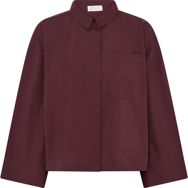 FRAU SKJORTE, NICE WIDE SLEEVE SHIRT, RED MAHOGANY
